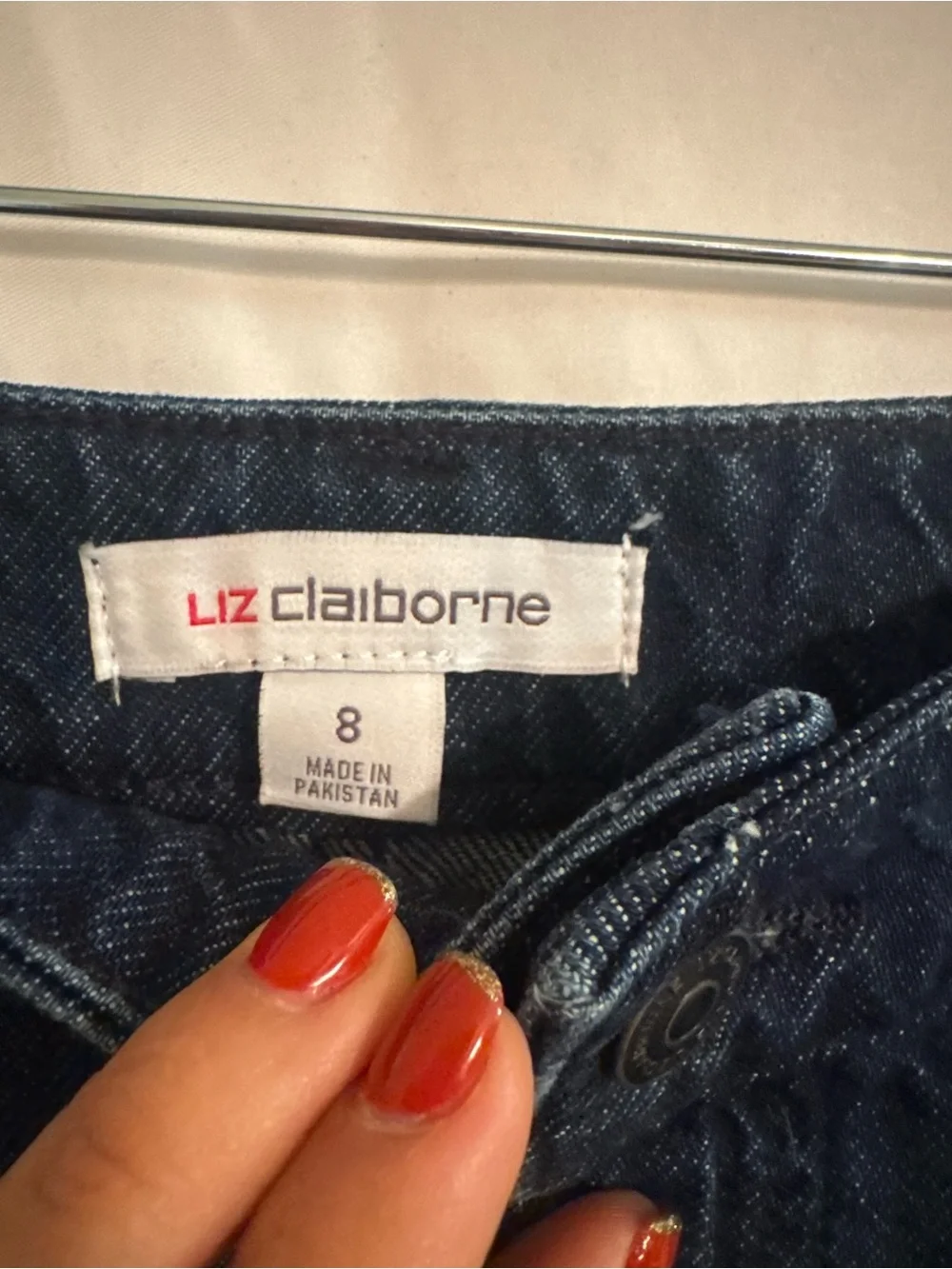 Liz Claiborne Denim Skirt A-Line Dark Wash Size 8 NWT